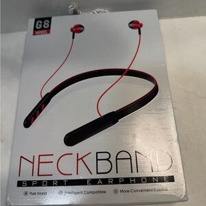 G8 Neckband Sport Earphones - Red and Black